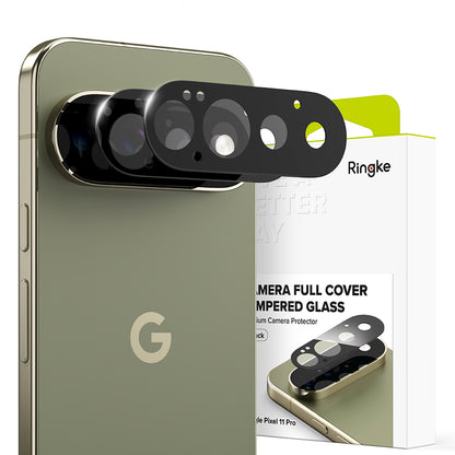 Film de protection pour caméra arrière Ringke pour Google Pixel 11 Pro, Verre trempé, Lot de 2 pièces, Noir
