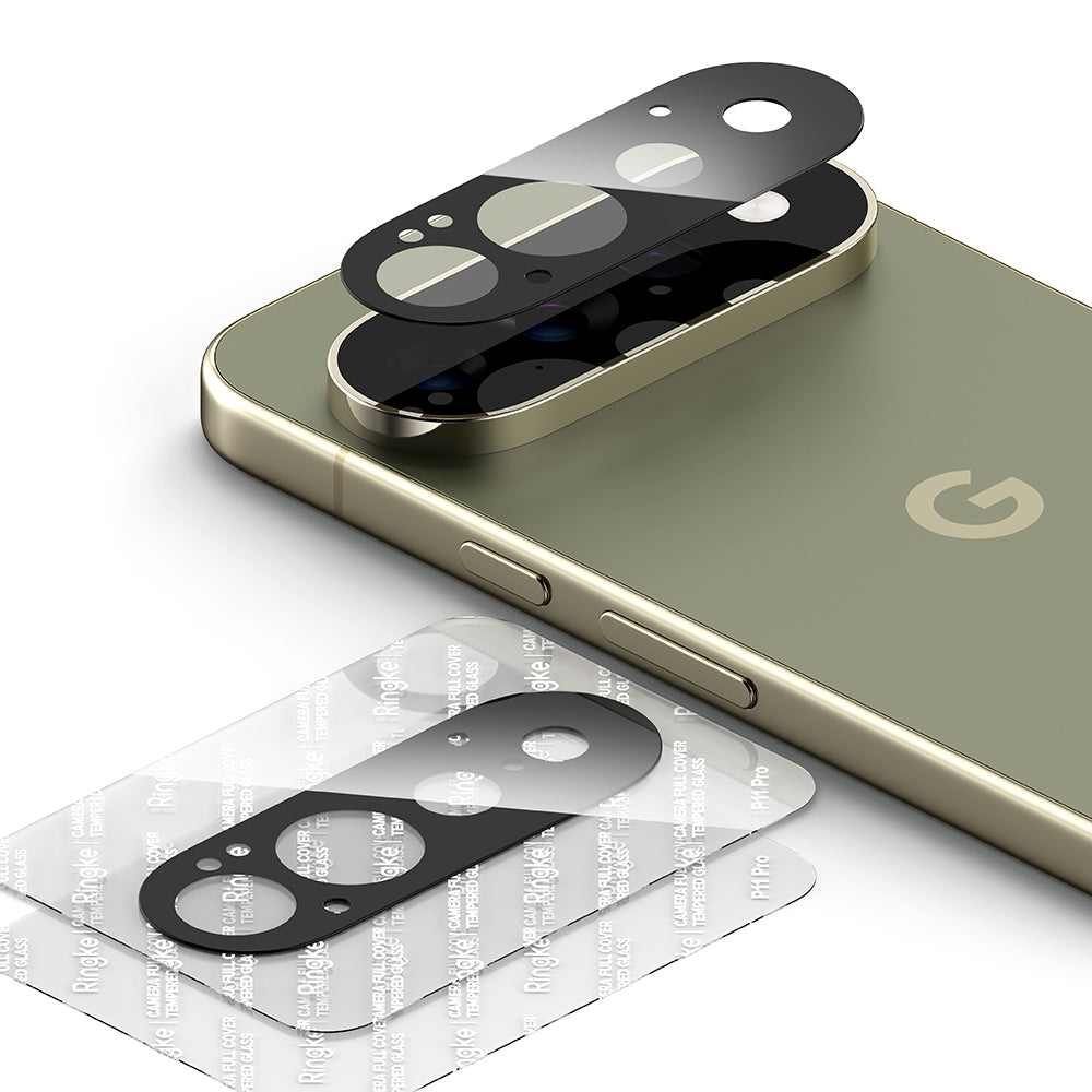 Film de protection pour caméra arrière Ringke pour Google Pixel 11 Pro, Verre trempé, Lot de 2 pièces, Noir