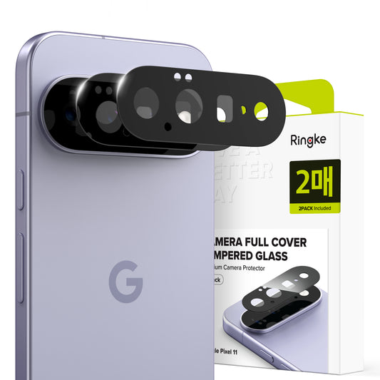 Film de protection pour caméra arrière Ringke pour Google Pixel 11, Verre trempé, Lot de 2 pièces, Noir