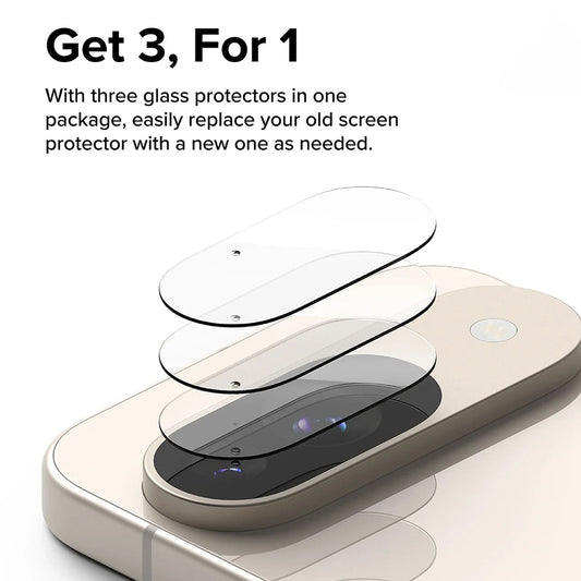 Film de protection pour caméra arrière Ringke pour Google Pixel 9, Verre Trempé, Lot de 3 pièces, Transparent