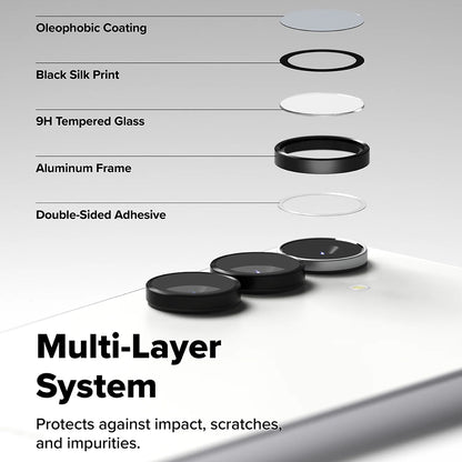 Film de protection pour caméra arrière Ringke pour Samsung Galaxy S25 FE, verre trempé, lot de 2 pièces, noir