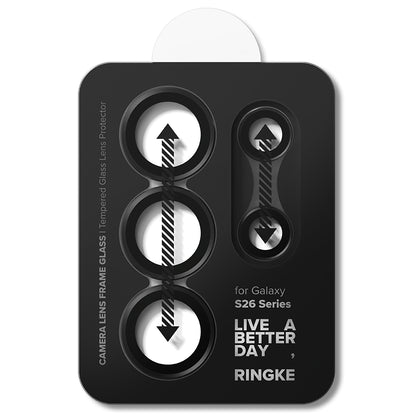 Film de protection Ringke pour caméra arrière Samsung Galaxy S26 Ultra S948, Verre trempé, Lot de 2 pièces, Noir
