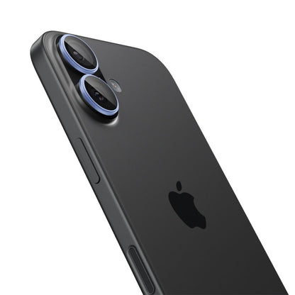 Film de protection pour caméra arrière Spigen GlastR EZ FIT Optik Pro pour Apple iPhone 17 / 16 Plus / 16, Verre trempé, Lot de 2 pièces, Bleu