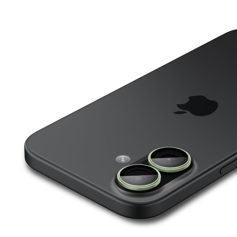 Film de protection pour caméra arrière Spigen GlastR EZ FIT Optik Pro pour Apple iPhone 17 / 16 Plus / 16, Verre Trempé, Lot de 2 pièces, Vert AGL10128