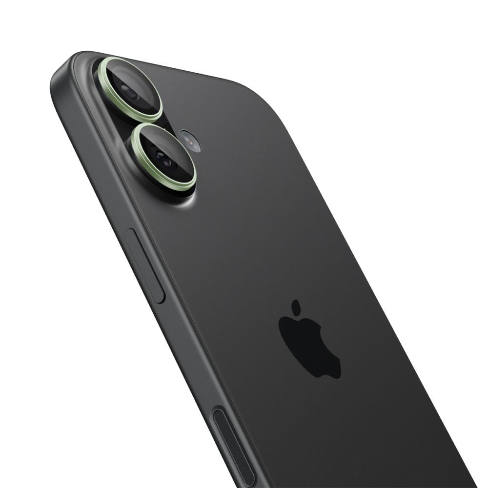 Film de protection pour caméra arrière Spigen GlastR EZ FIT Optik Pro pour Apple iPhone 17 / 16 Plus / 16, Verre Trempé, Lot de 2 pièces, Vert AGL10128