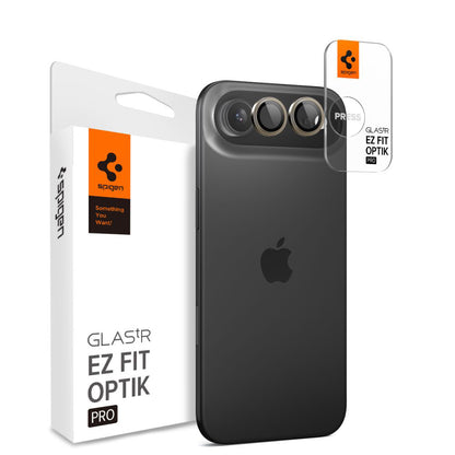 Film de protection pour caméra arrière Spigen GlastR EZ FIT Optik Pro pour Apple iPhone 17 Air, Verre Trempé, Set de 2 pièces, Doré AGL10131