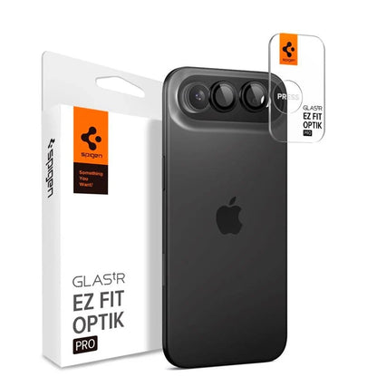 Film de protection pour caméra arrière Spigen GlastR EZ FIT Optik Pro pour Apple iPhone 17 Air, Verre Trempé, Lot de 2 pièces, Noir