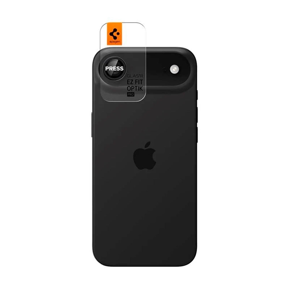 Film de protection pour caméra arrière Spigen GlastR EZ FIT Optik Pro pour Apple iPhone 17 Air, Verre Trempé, Lot de 2 pièces, Noir