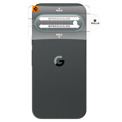 Film de protection pour caméra arrière Spigen GlastR EZ FIT Optik Pro pour Google Pixel 11 Pro, Verre trempé, Lot de 2 pièces, Noir AGL11484