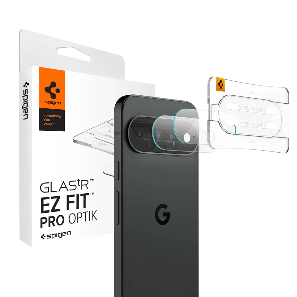 Film de protection pour caméra arrière Spigen GlastR EZ FIT Optik Pro pour Google Pixel 11, Verre trempé, Lot de 2 pièces, Noir AGL11479