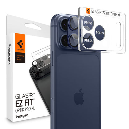 Film de protection pour caméra arrière Spigen GlastR EZ FIT Optik Pro XL pour Apple iPhone 17 Pro Max, Verre Trempé, Bleu AGL10651
