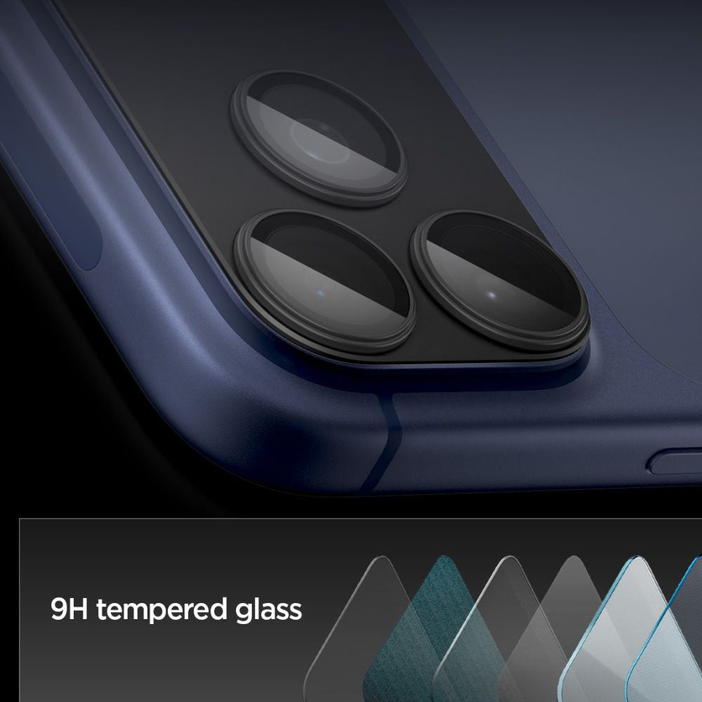 Film de protection pour caméra arrière Spigen GlastR EZ FIT Optik Pro XL pour Apple iPhone 17 Pro Max, Verre Trempé, Noir AGL10649