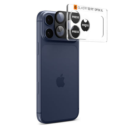 Film de protection pour caméra arrière Spigen GlastR EZ FIT Optik Pro XL pour Apple iPhone 17 Pro, Verre Trempé, Noir AGL10644