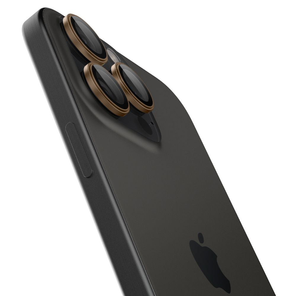 Film de protection pour caméra arrière Spigen GlastR EZ FIT Optik Pro pour Apple iPhone 16 Pro, Verre Trempé, Lot de 2 pièces, Bronze AGL08862