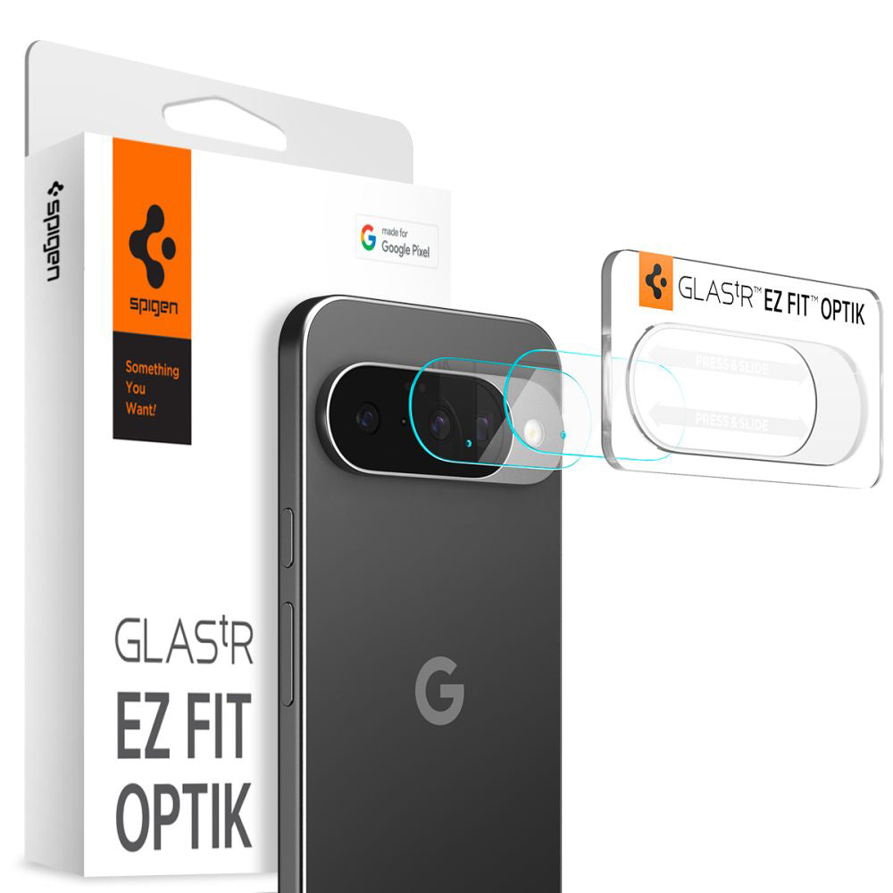 Film de protection pour caméra arrière Spigen GlastR Optik pour Google Pixel 10, Verre trempé, Lot de 2 pièces, Transparent AGL09661