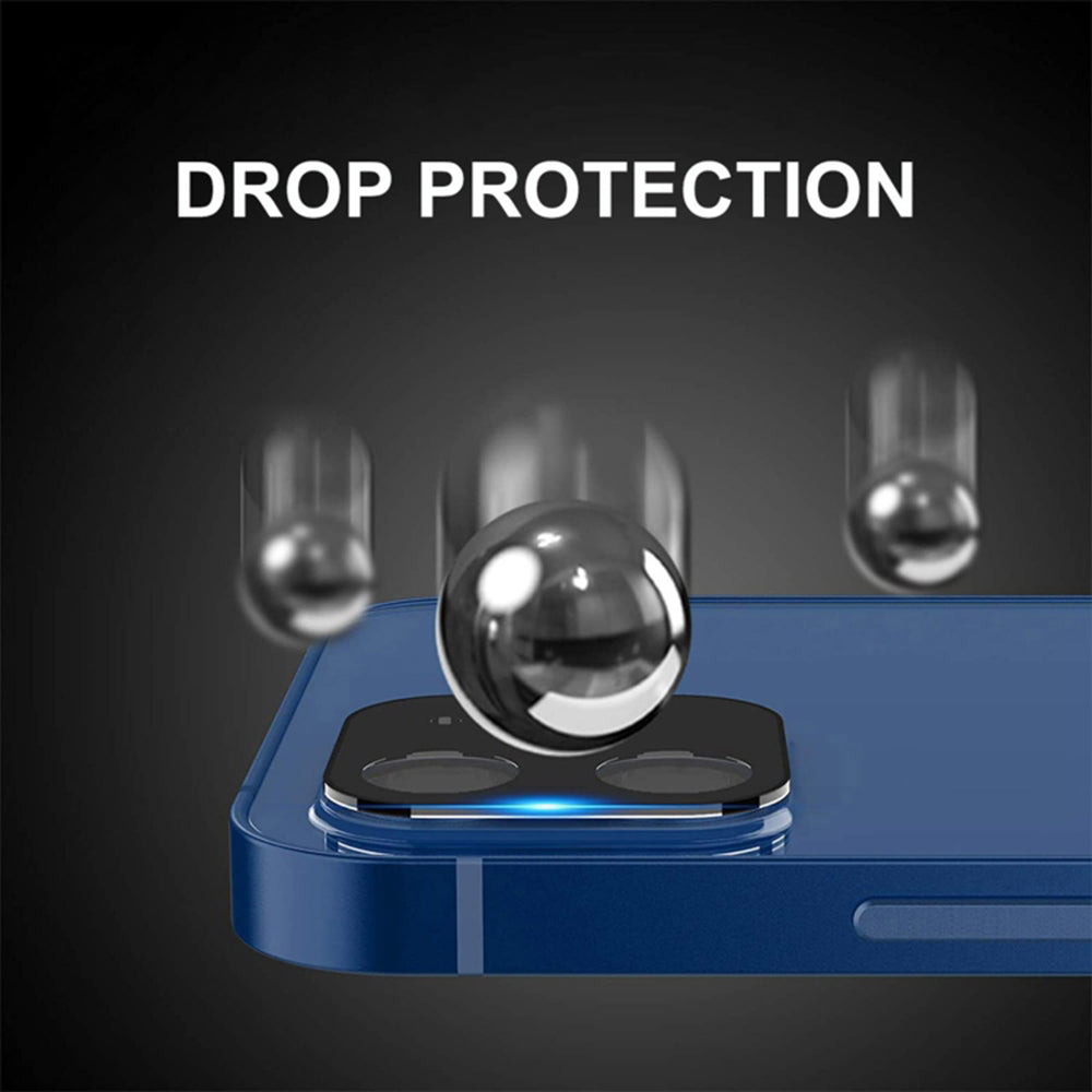Techsuit Rear Camera Protective Film for Apple iPhone 12 Pro Max, Tempered Glass, Black