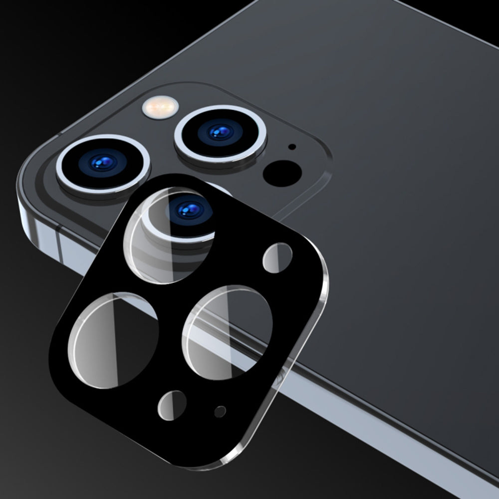 Film de protection pour caméra arrière Techsuit pour Apple iPhone 15 Pro Max / 15 Pro, Verre trempé, Noir