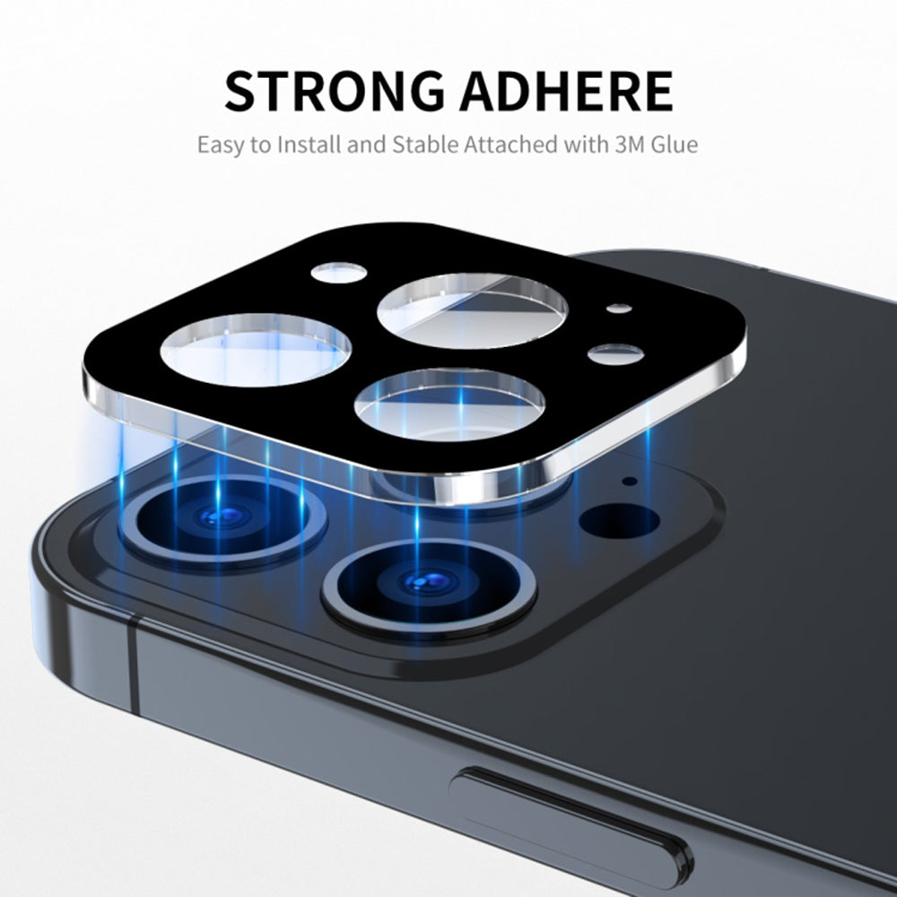 Film de protection pour caméra arrière Techsuit pour Apple iPhone 15 Pro Max / 15 Pro, Verre trempé, Noir