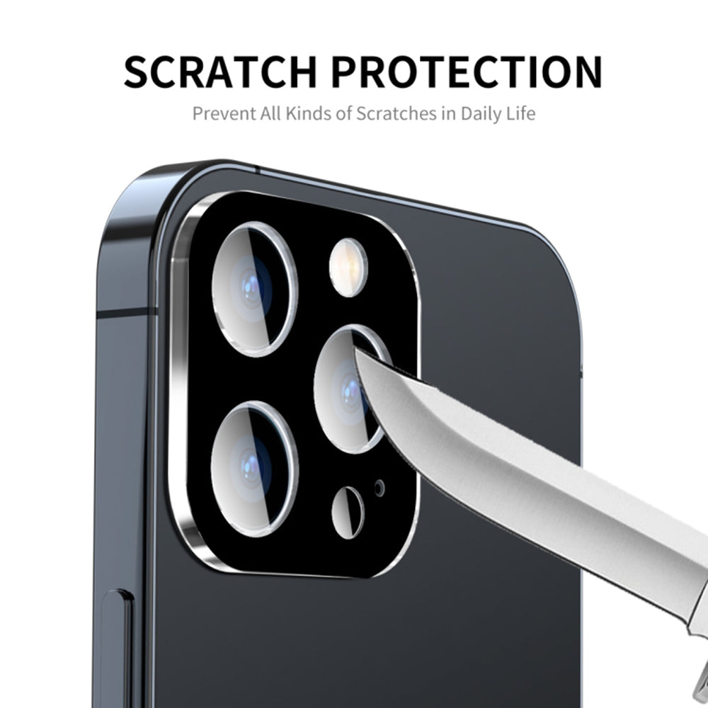 Film de protection pour caméra arrière Techsuit pour Apple iPhone 15 Pro Max / 15 Pro, Verre trempé, Noir