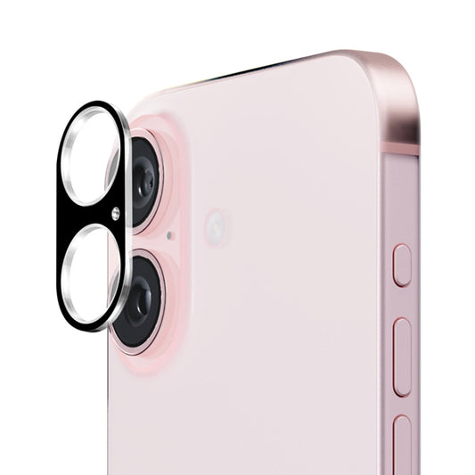 Film de protection pour caméra arrière Techsuit pour Apple iPhone 16 Plus / 16, Verre trempé, Noir