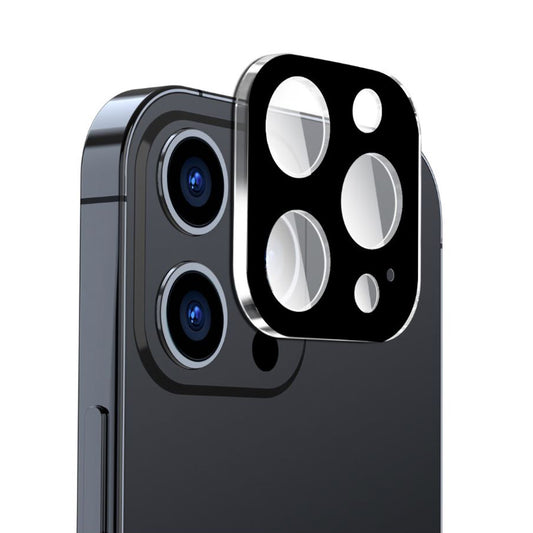Film de protection pour caméra arrière Techsuit pour Apple iPhone 16 Pro Max / 16 Pro, Verre trempé, Noir