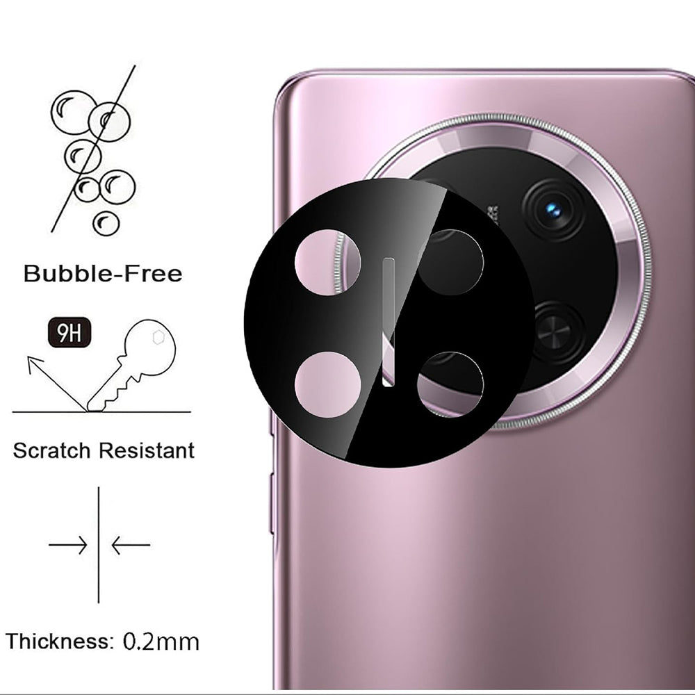 Film de protection pour caméra arrière Techsuit pour Honor X9c / Magic7 Lite, Verre trempé, Noir