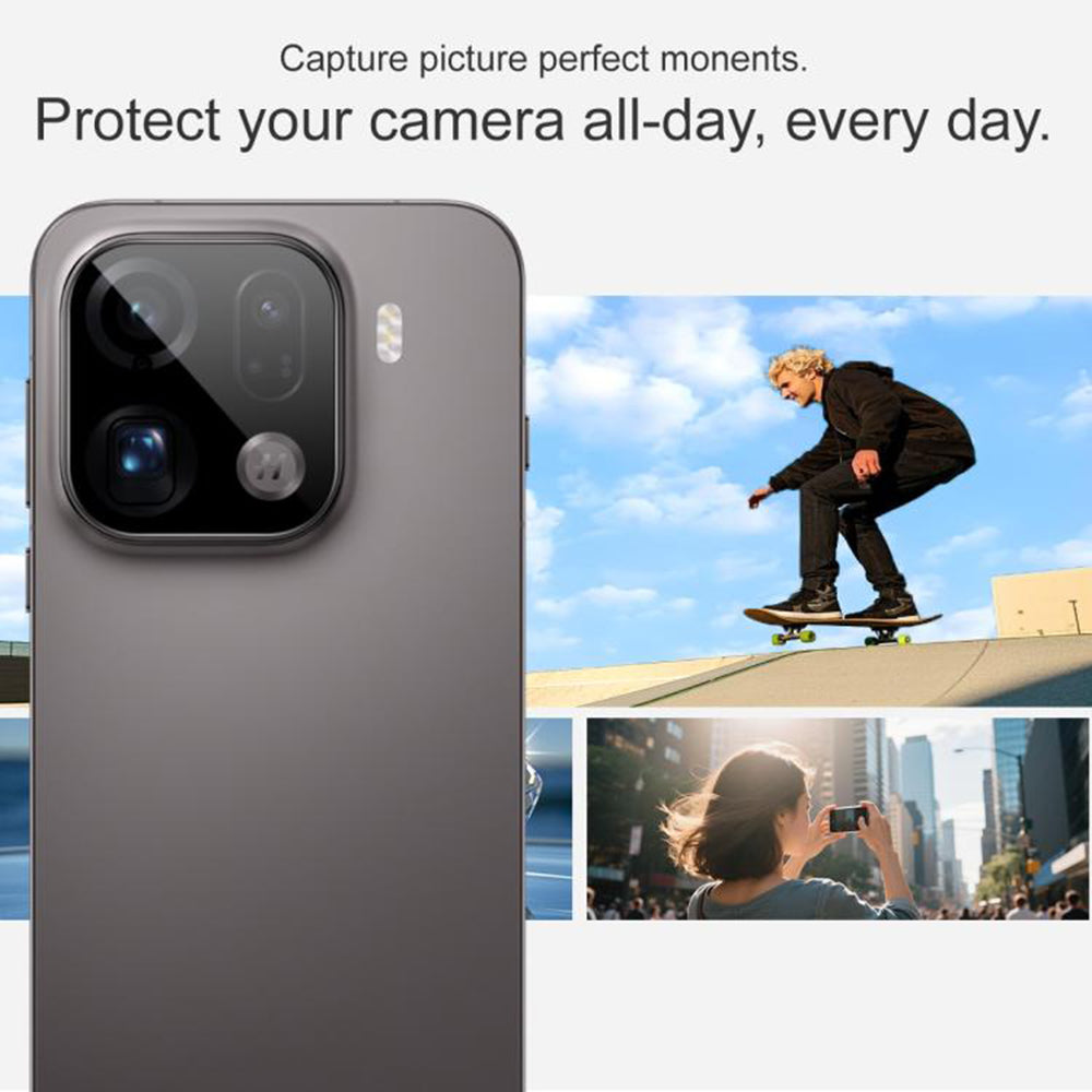 Film de protection pour caméra arrière Techsuit pour Oppo Find X9 Pro, Verre Trempé, Noir