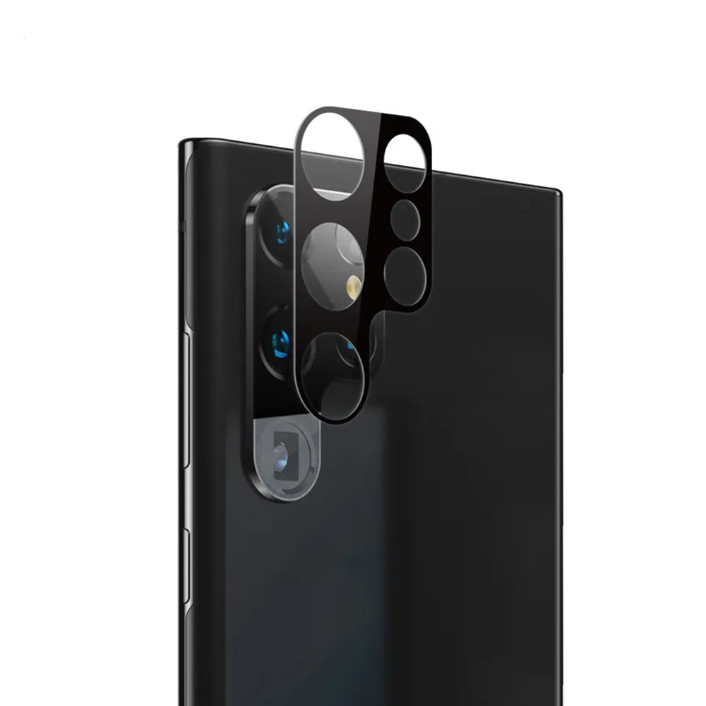 Film de protection pour caméra arrière Techsuit pour Samsung Galaxy S23 Ultra S918, Verre trempé, Noir