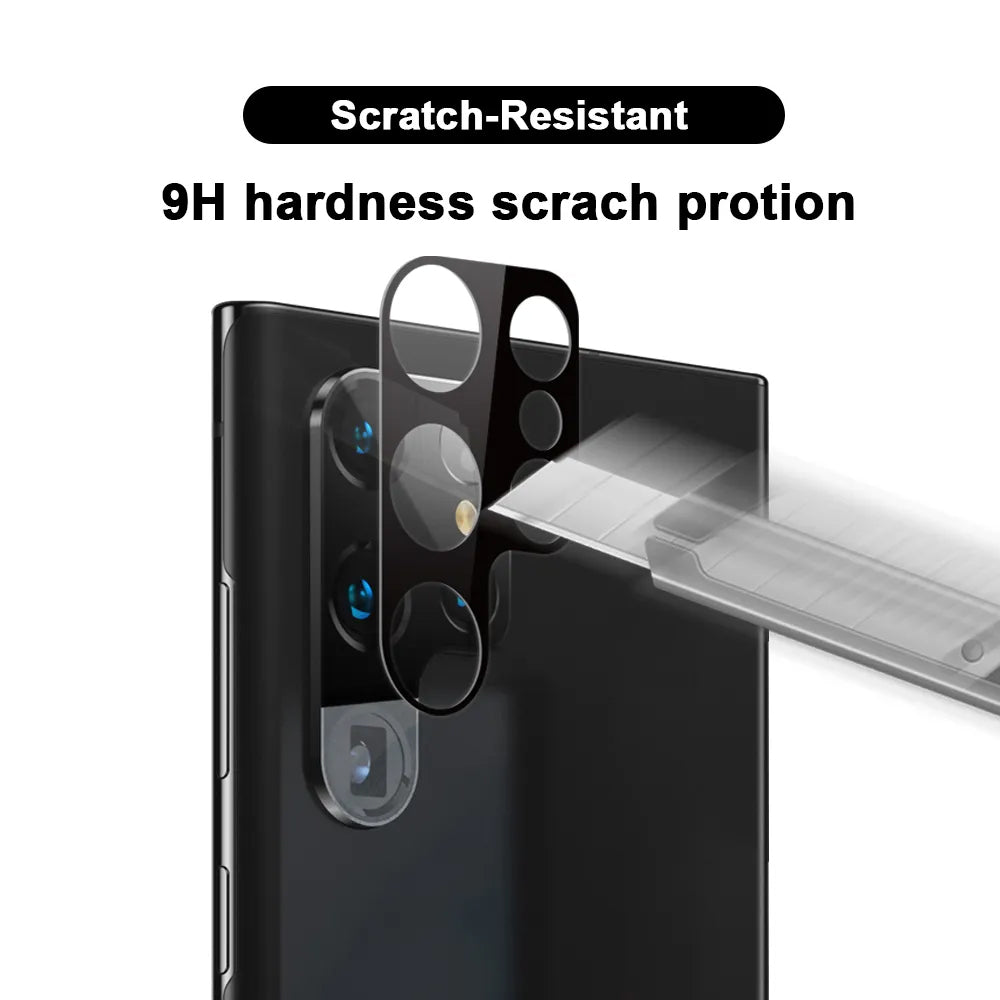 Film de protection pour caméra arrière Techsuit pour Samsung Galaxy S23 Ultra S918, Verre trempé, Noir