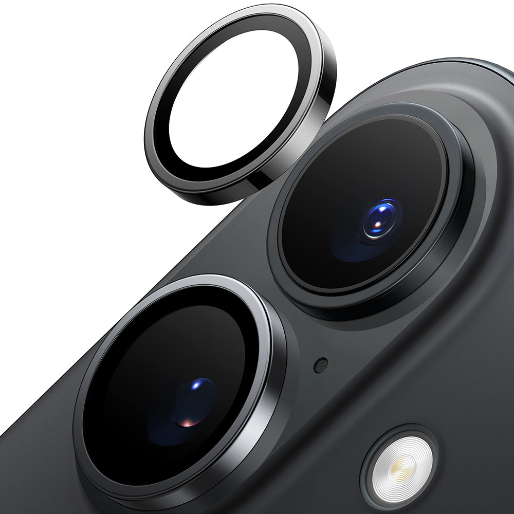 Film de protection Caméra Arrière Torras Lensguard pour Apple iPhone 16 Plus / 16, Verre Trempé, Noir