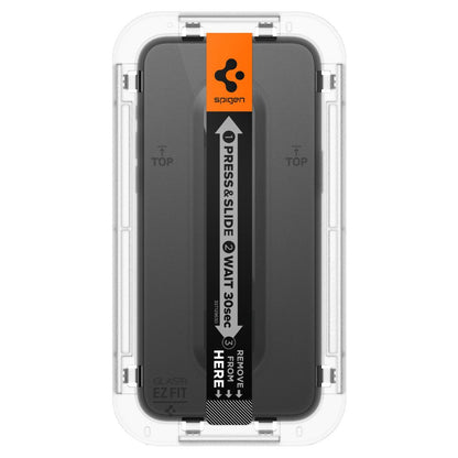 Spigen EZ FIT Film de protection d'écran pour Apple iPhone 15 Pro Max, verre blindé, pleine adhérence, 2.5D, compatible avec les boîtiers, noir AGL06879 AGL06879 