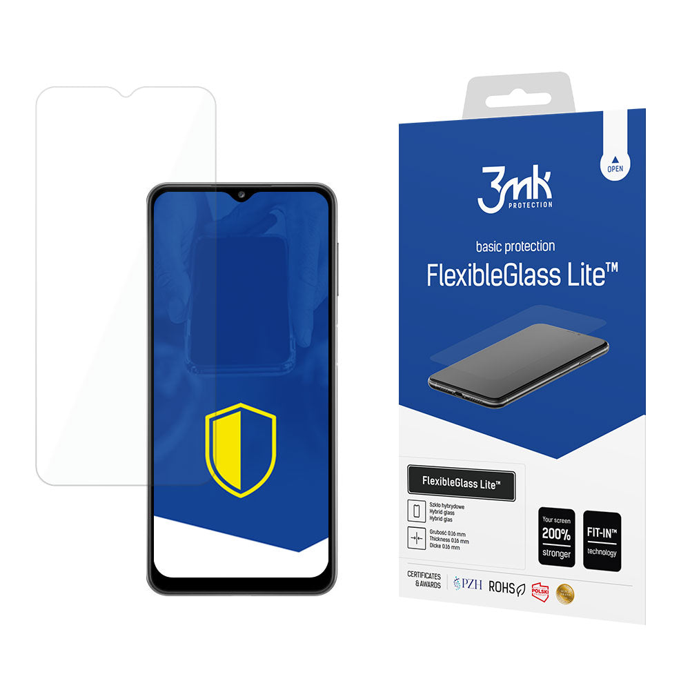 Film de protection d'écran 3MK FlexibleGlass Lite pour Samsung Galaxy A22 5G A226, Verre flexible, Full Glue