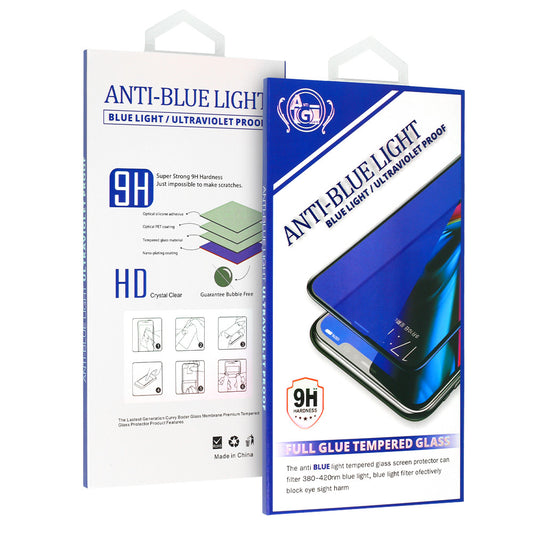 OEM Anti Blue Light Screen Protector for Apple iPhone 15 / 15 Pro, Shielded Glass, Full Glue, Black