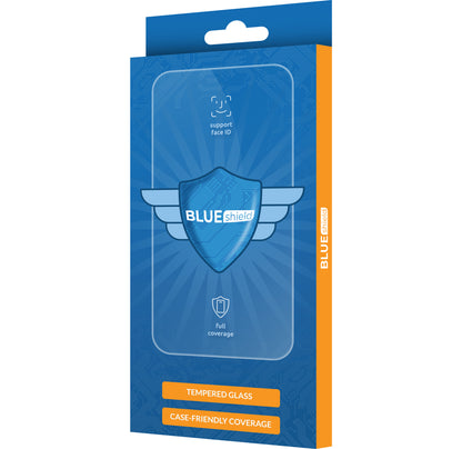 Blue Shield Screen Protector for Samsung Galaxy A55 5G A556, Tempered Glass, Full Glue, Case Friendly, Black