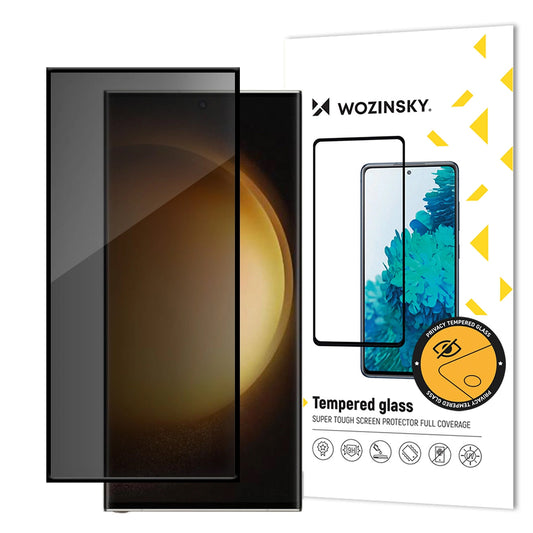 WZK AntiSpy Privacy Screen Protector for Samsung Galaxy S24 Ultra S928, Protective Glass, Full Glue 