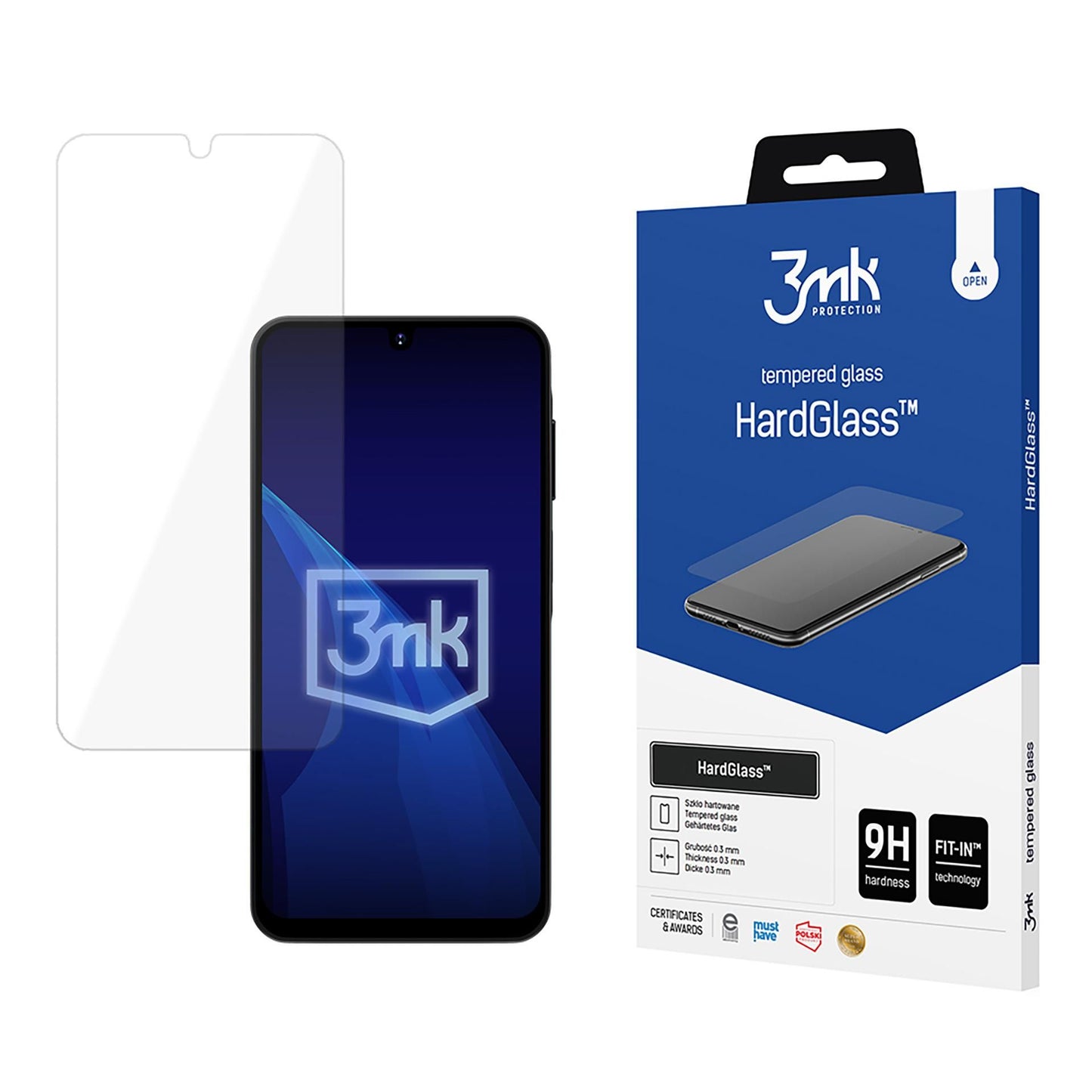 3MK HardGlass Screen Protector for Samsung Galaxy A16 5G A166 / A16 4G A165, Full Glue, Glass Protected, Full Glue 