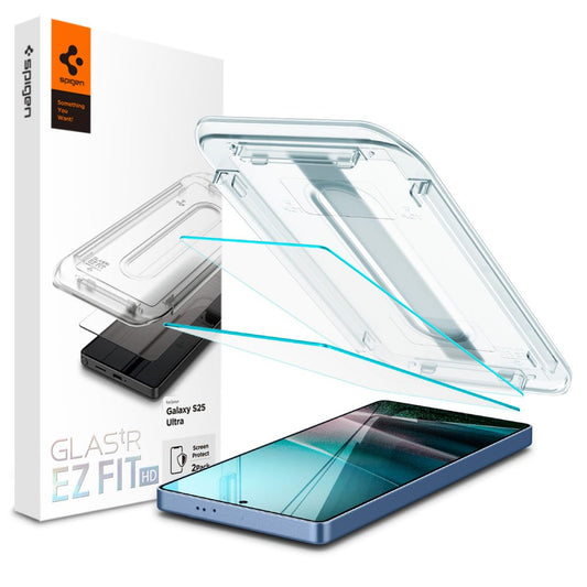 Film de protection d'écran Spigen GlastR EZ FIT HD pour Samsung Galaxy S25 Ultra S938, Verre Trempé, Full Glue, Lot de 2 pièces AGL09082