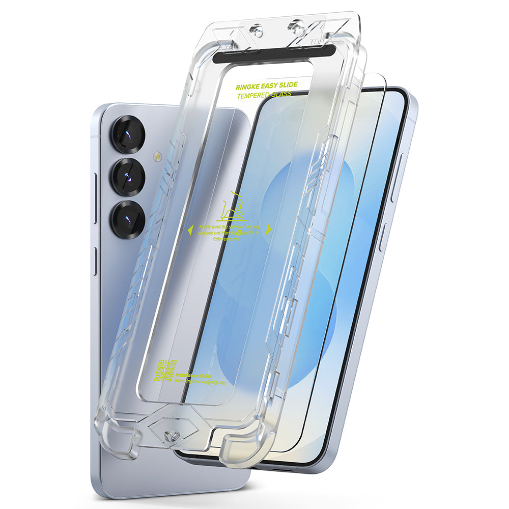 Ringke Easy Slide Screen Protector for Samsung Galaxy S25+ S936, Tempered Glass, Full Glue, Set of 2 Pieces
