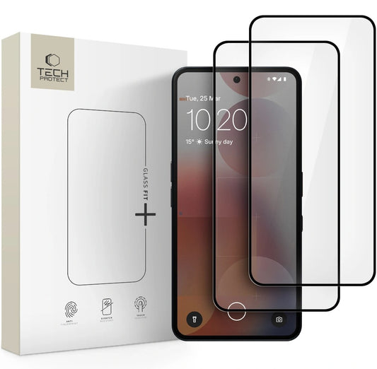 Film de protection écran Tech-Protect FIT+ pour Nothing Phone (3a) / Phone (3a) Pro, Verre Trempé, Full Glue, Lot de 2 pièces, 2.5D, Noir