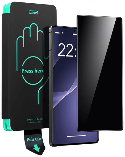 Film de protection d'écran Privacy ESR pour Samsung Galaxy S25 Ultra S938, Verre Trempé, Full Glue