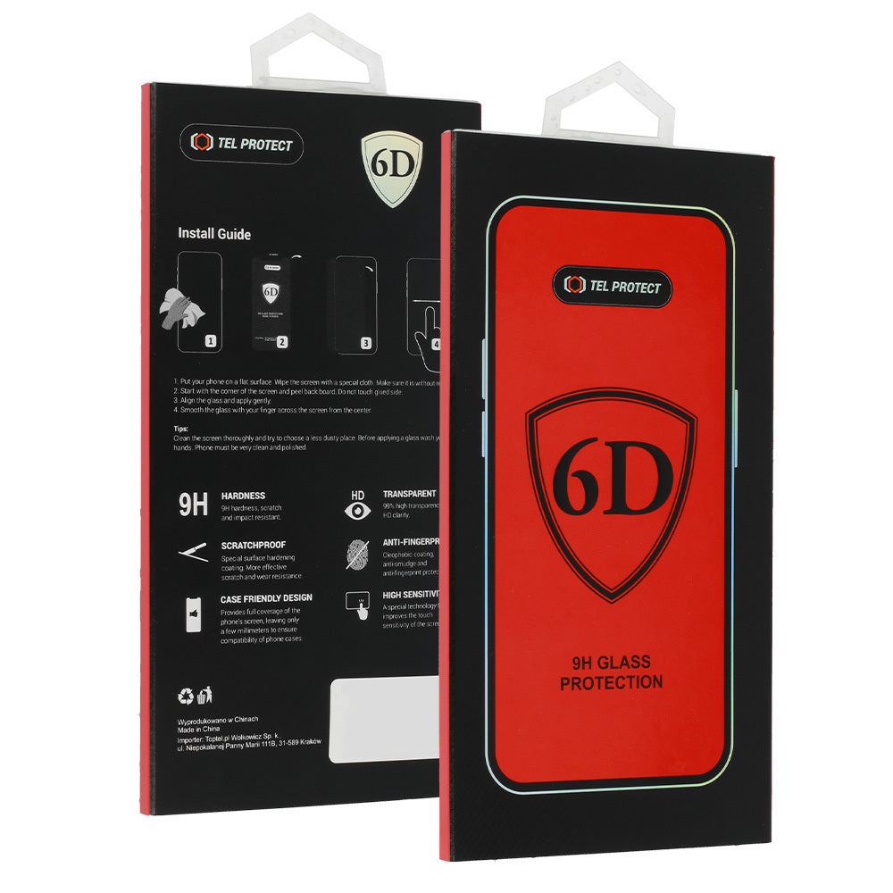 Film de protection d'écran OEM pour Samsung Galaxy A07 4G A075 / A06 A065 / A05 A055, Verre trempé, Collage complet, 6D, Noir
