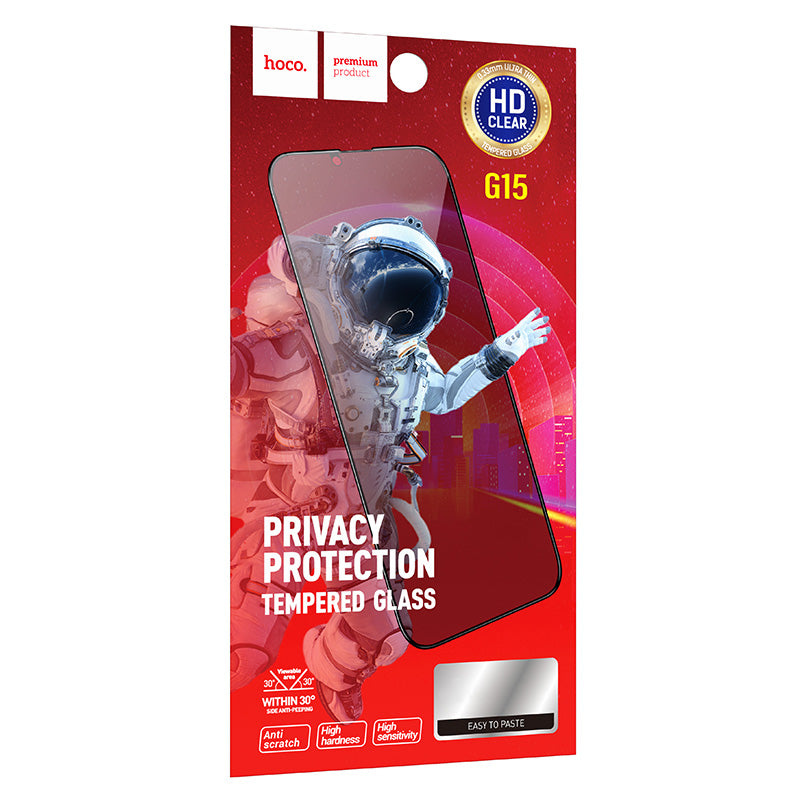 HOCO G15 Privacy Screen Protector for Apple iPhone 12 / 12 Pro, Tempered Glass, Full Glue, 5D