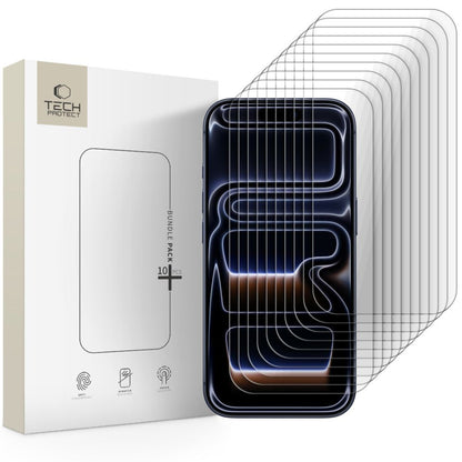 Film de protection écran Tech-Protect pour Apple iPhone 17 Pro / 17 / 16 Pro, Verre Trempé, Full Glue, Lot de 10 pièces