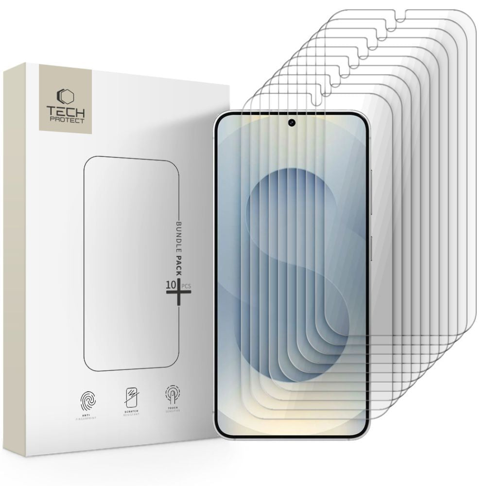 Film de protection d'écran Tech-Protect pour Samsung Galaxy S25 S931 / S24 S921, Verre Trempé, Full Glue, Lot de 10 pièces