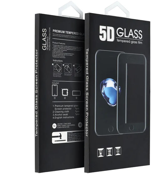 Film de protection d'écran OEM pour Samsung Galaxy A37 5G, Verre trempé, Collage complet, 5D, Noir