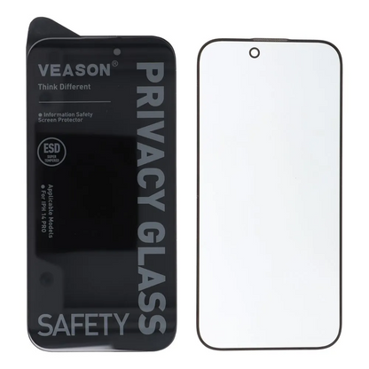 Film de protection d'écran Privacy Veason pour Apple iPhone 14 / 13 Pro, Verre trempé, Collage intégral, 6D