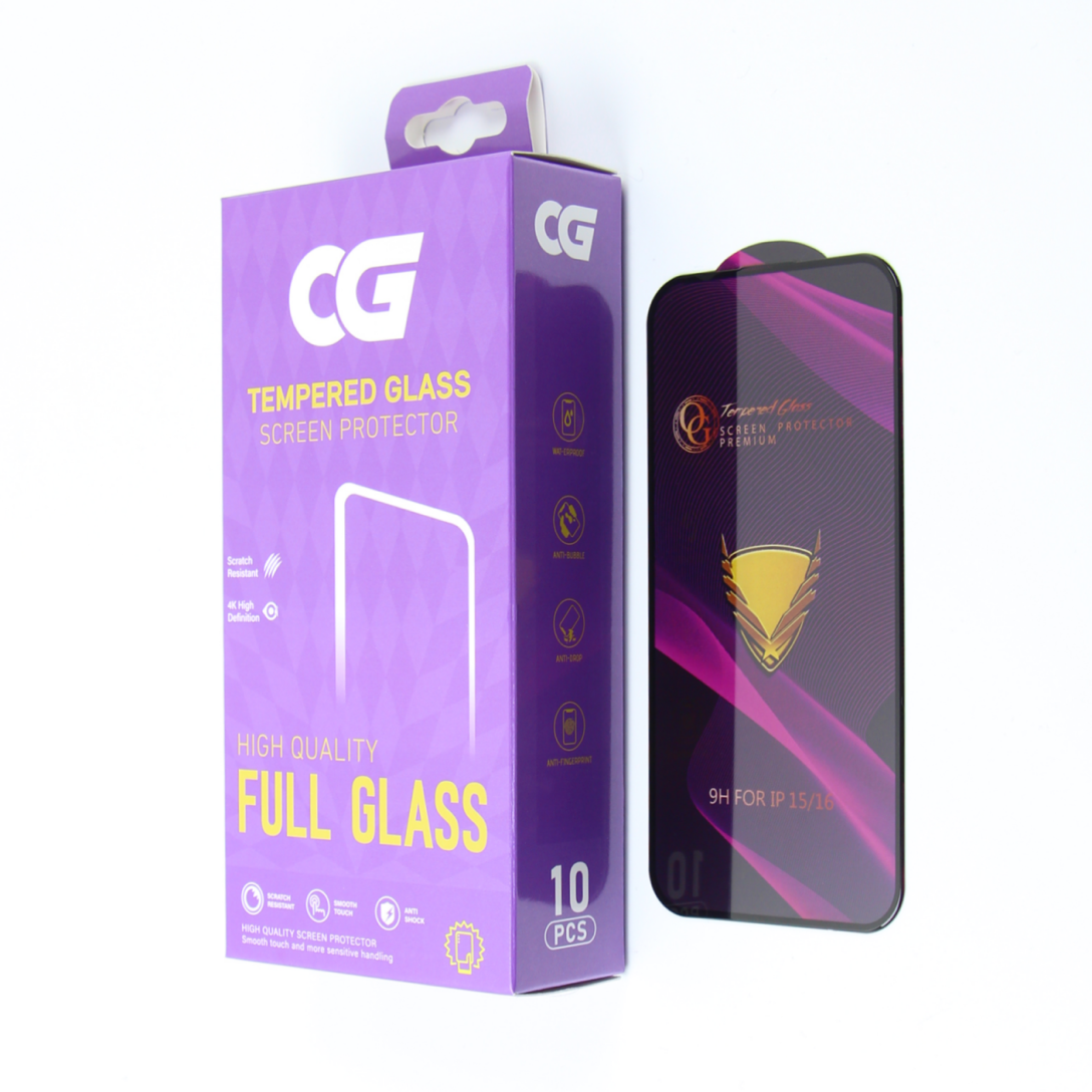 OG Premium Screen Protector Film for Samsung Galaxy A54 A546, Tempered Glass, Full Glue, Set of 10 pieces, Black