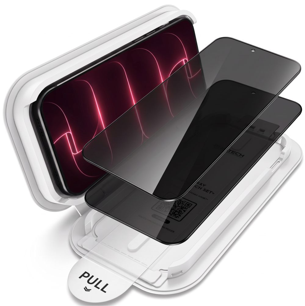 Film de protection d'écran Privacy Tech-Protect OneTouch pour Apple iPhone 18 Pro Max, Verre trempé, Collage intégral, Lot de 2 pièces