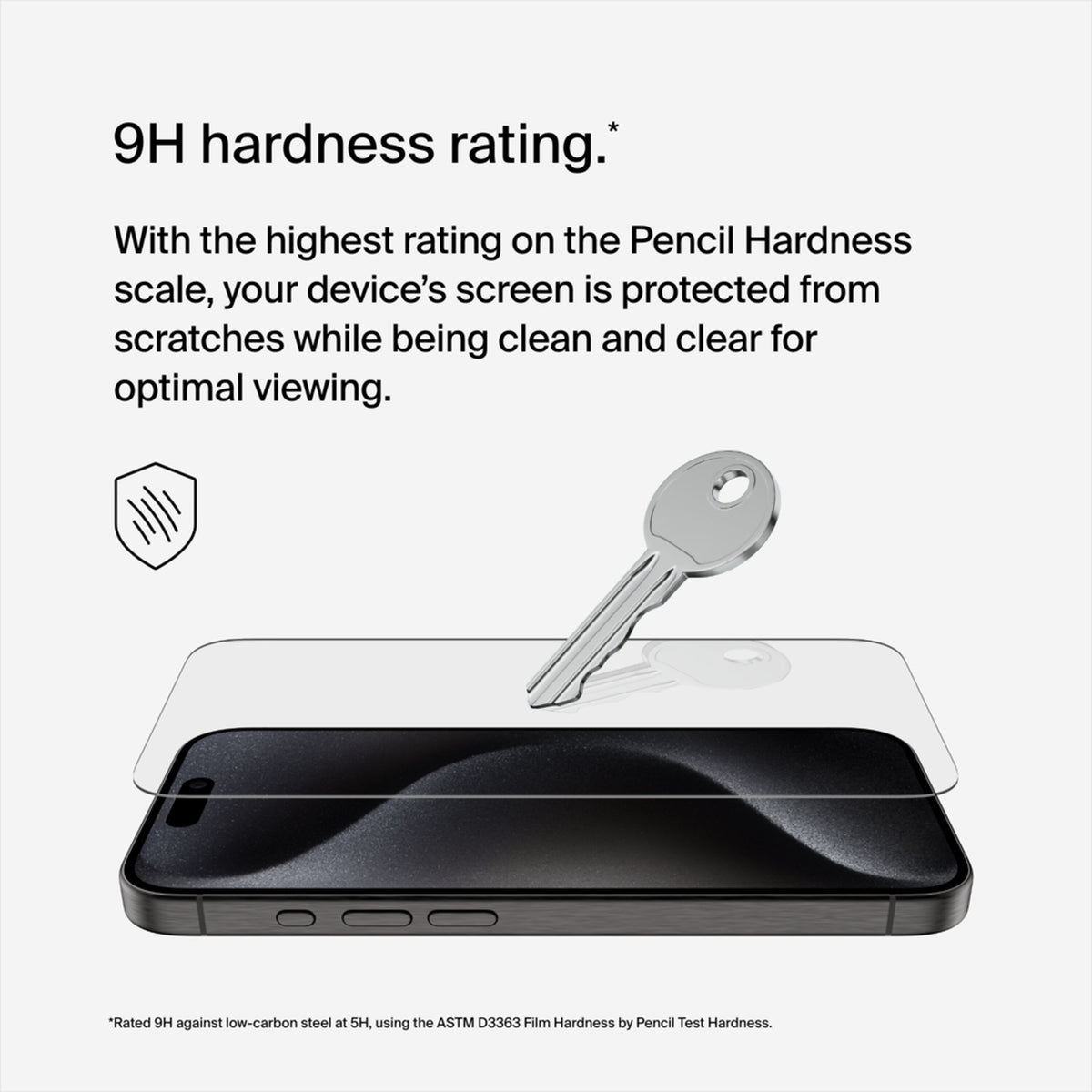 Belkin ScreenForce TemperedGlass Screen Protector for Apple iPhone 15 Pro Max, Tempered Glass, Full Glue OVA138zz