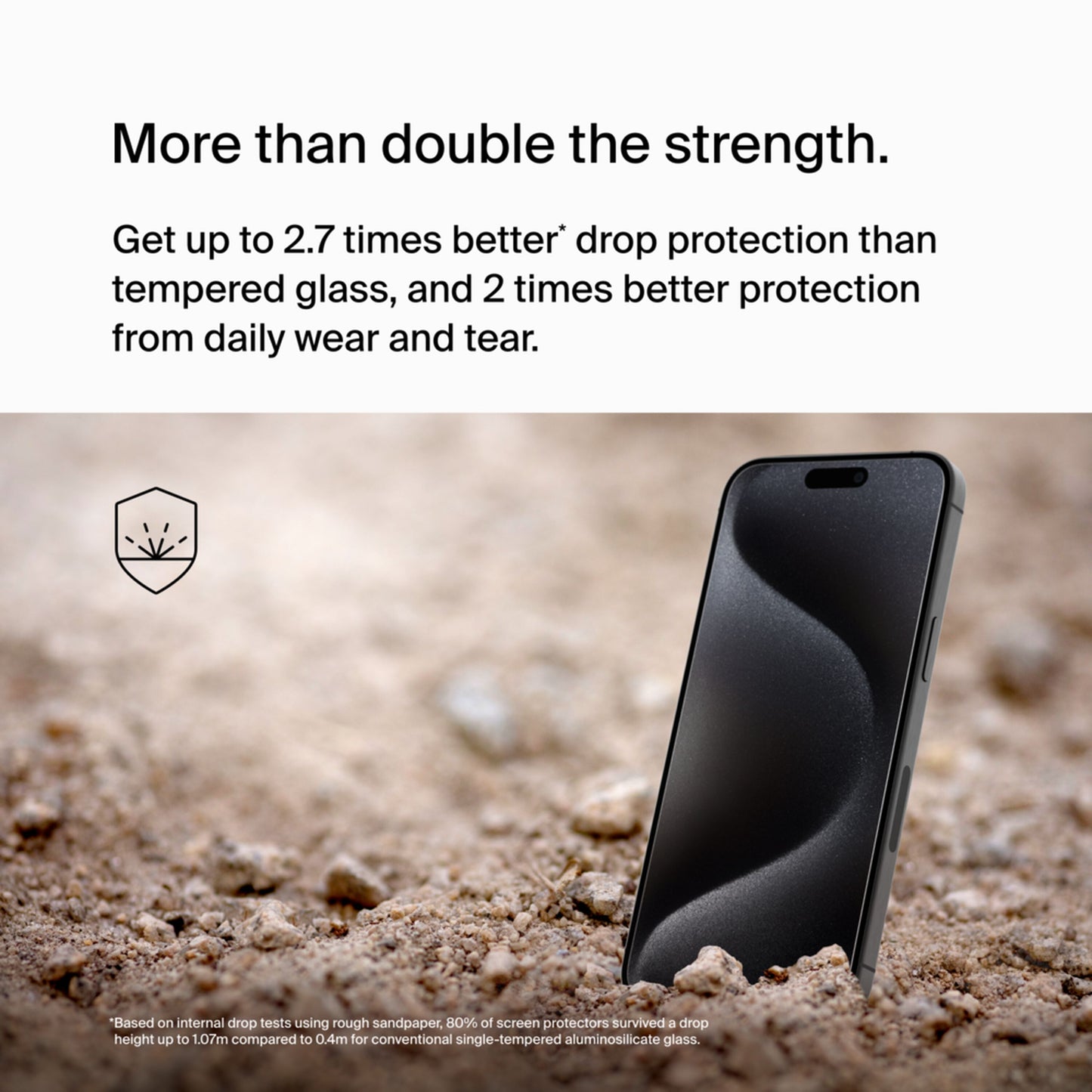 Film de protection d'écran Belkin ScreenForce UltraGlass 2 pour Apple iPhone 15 Pro Max, Verre trempé, Full Glue OVA134zz
